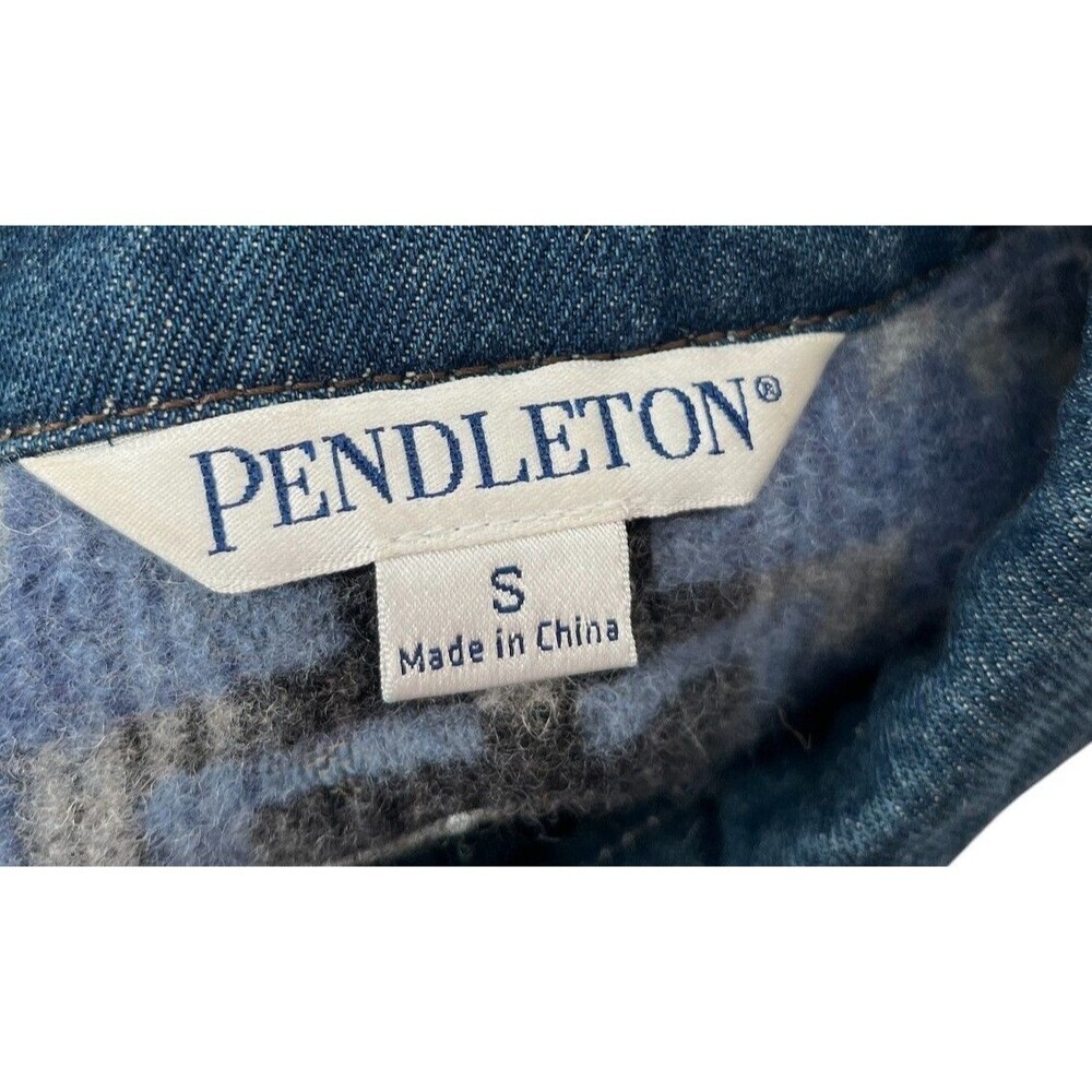 Pendleton Vest Size Small Women's Blue Denim Shell Cotton Red Yokes Wool - Picture 6 of 7